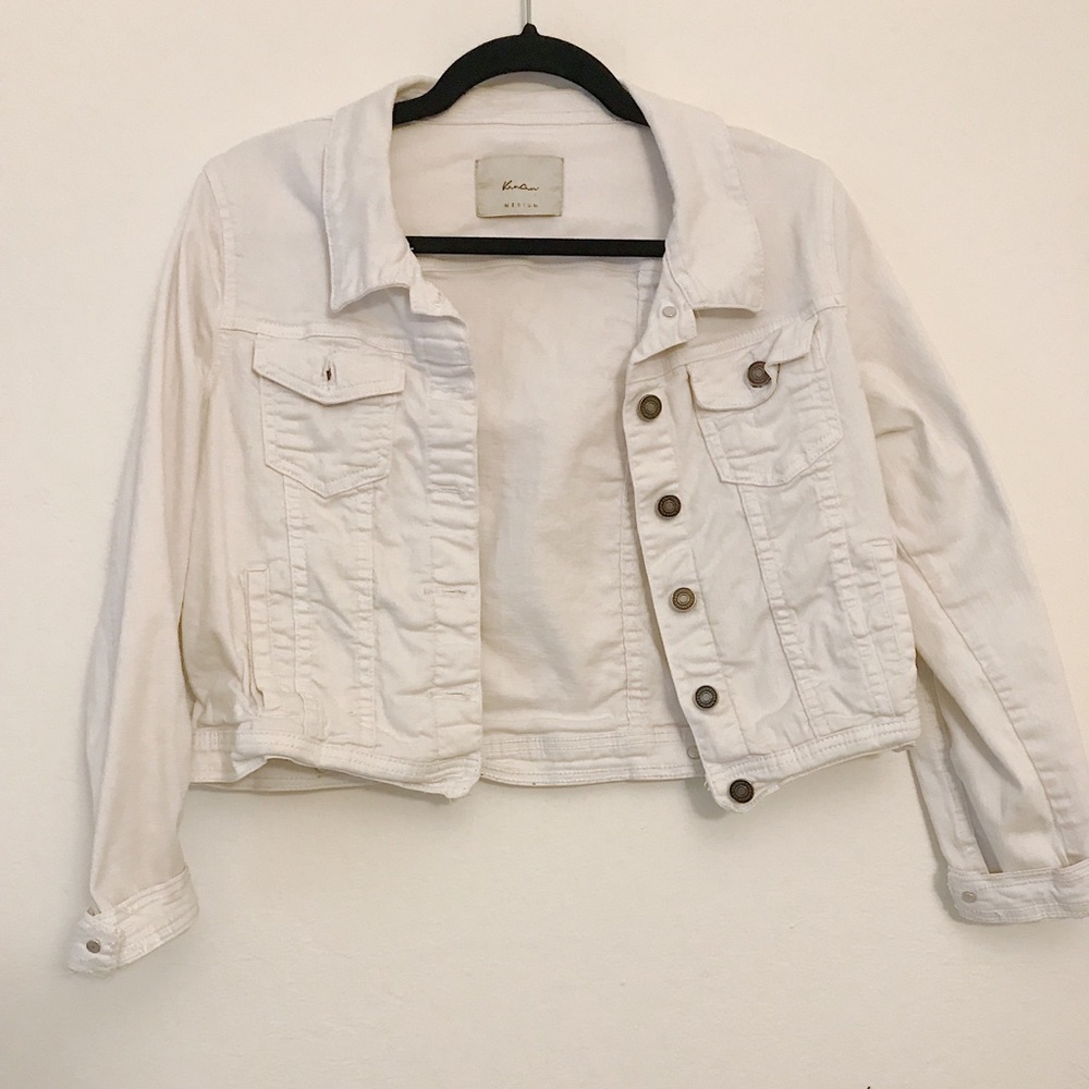 white jean jacket